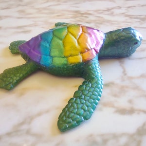 Pride Turtle 3D Figure Turtle Made of Resin Made In Resin image 1