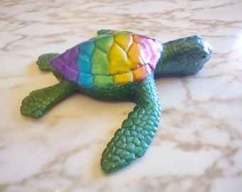 Pride Turtle 3D Figure - Turtle Made of Resin - Made In Resin