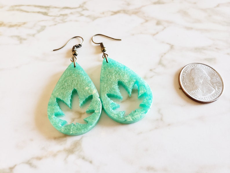 420 Earrings Teardrop Made of Resin image 6