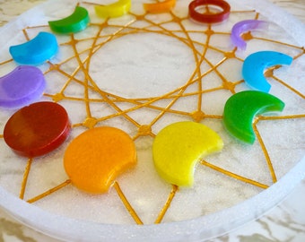 Moon Phase Decor - Hang or use as a tray - Divination Tools - Made of Resin