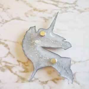 Skeleton Unicorn Head Magnet Skeleton Unicorn Resin Magnet image 2