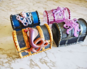 Treasure Chest with Octopus or Cobra - 3D Decor - Made in Resin