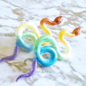 Pride Snake Earrings Pride Flag Snake Stud Style Earrings Pride Earrings Curly Small Textured