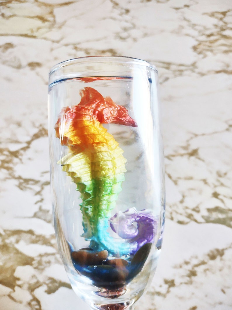 Pride Edition Ocean Seahorse in Glass Sealed with Resin image 1