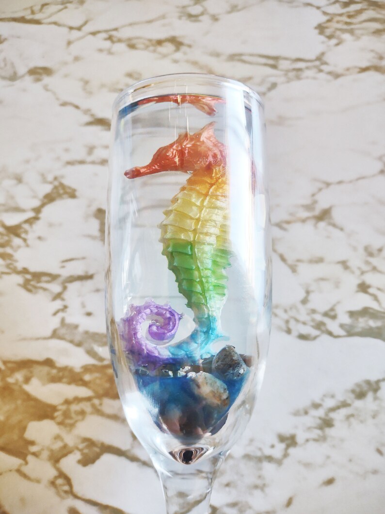 Pride Edition Ocean Seahorse in Glass Sealed with Resin image 2
