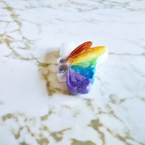 Pride Edition Rainbow Butterfly Semicolon Magnet and Pin Resin image 2