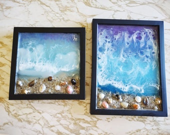 Ocean Waved Framed - Frame Full of Sea - Sealed with Resin