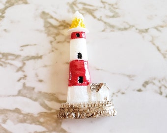 OFMD Love - Lighthouse - Blue, Silver, Red and White - Made In Resin