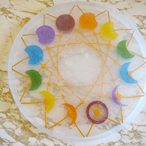 Moon Phase Decor Hang or use as a tray Divination Tools Made of Resin image 6