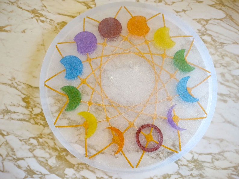 Moon Phase Decor Hang or use as a tray Divination Tools Made of Resin image 6