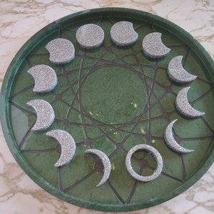 Moon Phase Decor Hang or use as a tray Divination Tools Made of Resin image 9