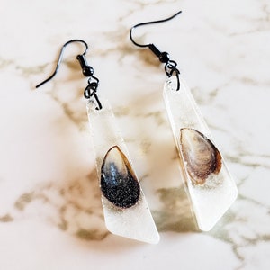 Long Angled Drop Earrings - Earrings Made of Resin
