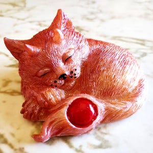 Sleeping Devil Cat - 3D Cat Figure -  Made in Resin