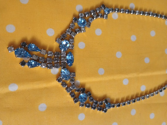 1950 Baby Blue Rhinestone Choker - image 6