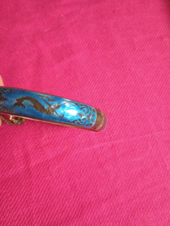 Pince à Cravate Vintage Siam - Argent Sterling, Danseuse Niello