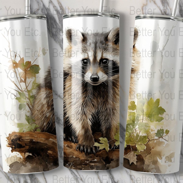 Racoon Tumbler Wrap Racoon Tumbler PNG Raccoon Wrap20 Oz Ounce Skinny Tumbler Wrap Sublimation Design Digital Download PNG Tumbler Wrap