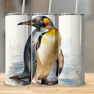 Emperor Penguin Penguin Art Penguin PNG 20 Oz Ounce Skinny Tumbler Wrap Sublimation Design Digital Download Penguin Gift PNG Tumbler Wrap