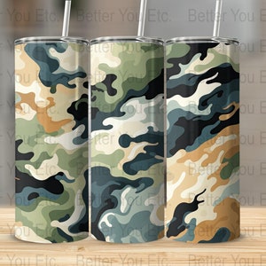 Camo Tumbler Wrap Camouflage Tumbler 20 Oz Ounce Skinny Tumbler Wrap Sublimation Design Digital Download PNG Tumbler Wrap