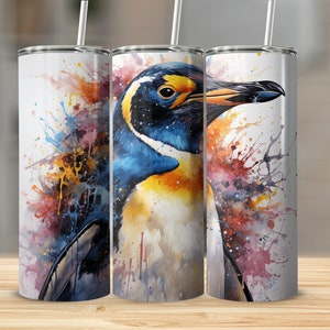 Emperor Penguin Penguin Art Penguin PNG 20 Oz Ounce Skinny Tumbler Wrap Sublimation Design Digital Download Penguin Gift PNG Tumbler Wrap