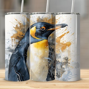 Emperor Penguin Penguin Art Penguin PNG 20 Oz Ounce Skinny Tumbler Wrap Sublimation Design Digital Download Penguin Gift PNG Tumbler Wrap