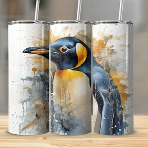 Emperor Penguin Penguin Art Penguin PNG 20 Oz Ounce Skinny Tumbler Wrap Sublimation Design Digital Download Penguin Gift PNG Tumbler Wrap