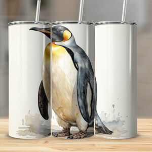 Emperor Penguin Penguin Art Penguin PNG 20 Oz Ounce Skinny Tumbler Wrap Sublimation Design Digital Download Penguin Gift PNG Tumbler Wrap