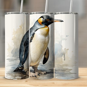Emperor Penguin Penguin Art Penguin PNG 20 Oz Ounce Skinny Tumbler Wrap Sublimation Design Digital Download Penguin Gift PNG Tumbler Wrap