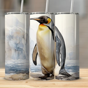 Emperor Penguin Penguin Art Penguin PNG 20 Oz Ounce Skinny Tumbler Wrap Sublimation Design Digital Download Penguin Gift PNG Tumbler Wrap
