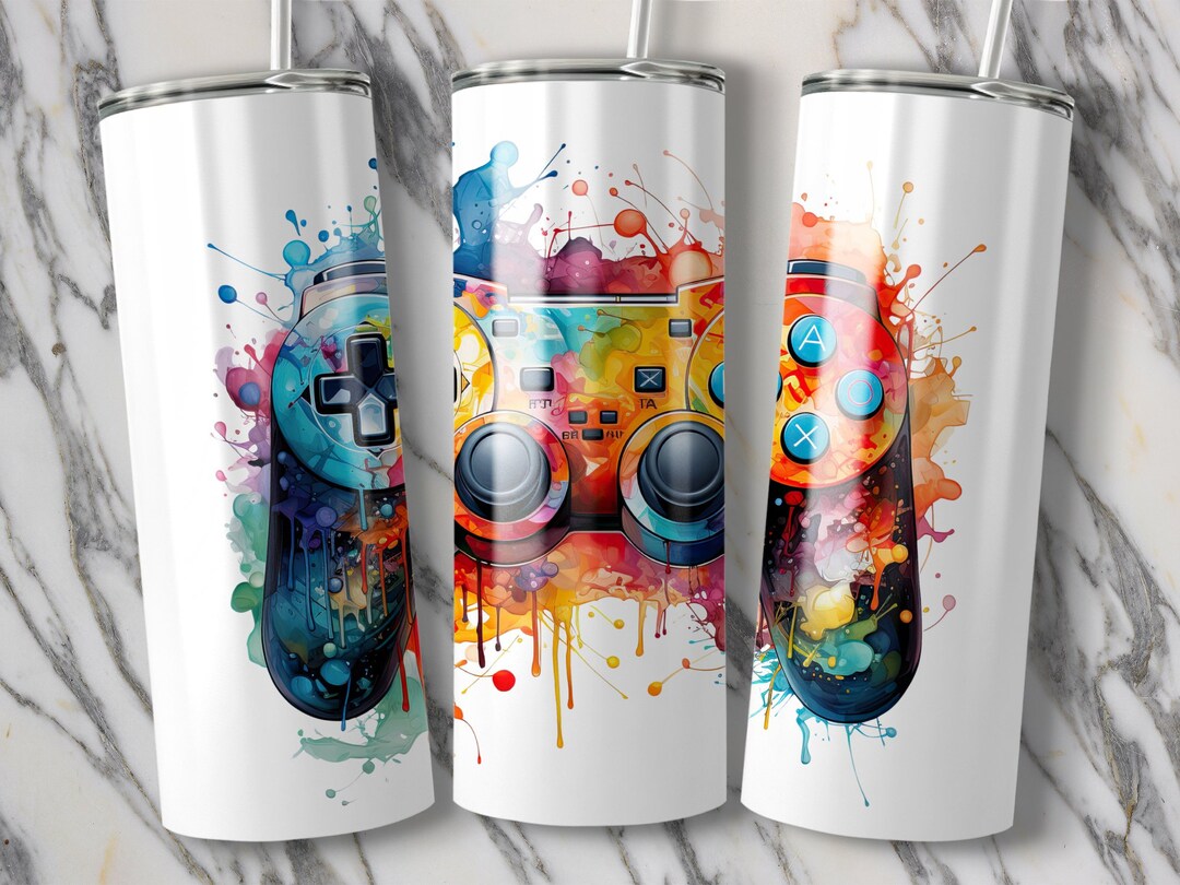Gaming Game Controller Tumbler Wrap Gamer Gift 20 Oz Ounce Skinny ...