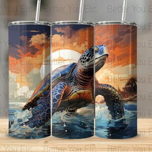 Turtle Tumbler Wrap Sea Turtle Tumbler Wrap 20 Oz Ounce Skinny Tumbler Wrap Sublimation Design Digital Download PNG Tumbler Wrap