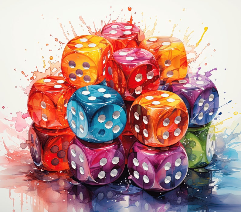 Dice Art Tumbler Wrap Dice PNG 20 Oz Ounce Skinny Tumbler Wrap