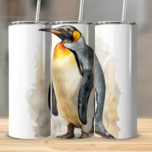 Emperor Penguin Penguin Art Penguin PNG 20 Oz Ounce Skinny Tumbler Wrap Sublimation Design Digital Download Penguin Gift PNG Tumbler Wrap