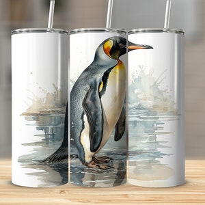 Emperor Penguin Penguin Art Penguin PNG 20 Oz Ounce Skinny Tumbler Wrap Sublimation Design Digital Download Penguin Gift PNG Tumbler Wrap