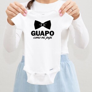 Guapo Como Mi Papi Baby Bodysuit, Handsome Like My Daddy, Spanish Pregnancy Announcement to Husband, Anuncio de Embarazo, Size 0-3 M