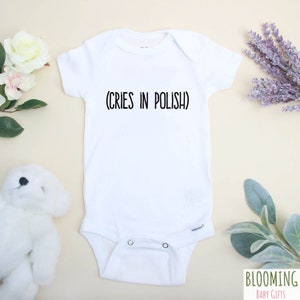 Cries In Polish Baby Bodysuit, Pregnancy Announcement, Polish Baby Gift, Polish Baby, Baby Shower Gift