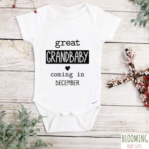 Great Grandbaby Coming Pregnancy Announcement, Great Grandbaby Onesie®, Great Grand Baby Reveal, Hello Grandparents, 0-3 M