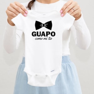 Guapo Como Mi Tio Baby Bodysuit ,  Anuncio De Embarazo, Pregnancy Announcement To Uncle, Spanish Boy Clothing, 0-3 M