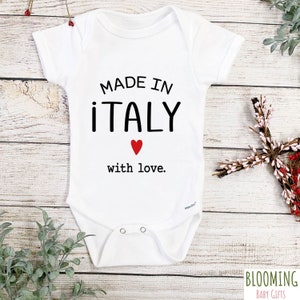 Made In Italy Onesies®, Italian Baby Shower Gift, Made With Love Baby Clothes, Pregnancy Announcement Bodysuit, Baby Reveal Gifts, Sz 0-3 M