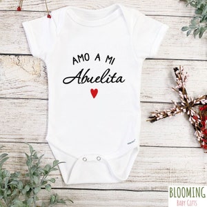 I Love My Grandma Spanish Onesie®, Spanish Pregnancy Announcement to Grandma, Amo A Mi Abuelita, Spanish Baby Announcement, Size 0-3 M