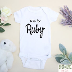 R Is For Ruby Baby Bodysuit, Pregnancy Announcement Bodysuit, Baby Reveal, Coming Home Outfit, Baby Shower Gift