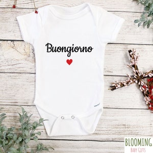 Buongiorno Italian Baby Bodysuit, Italian Pregnancy Announcement Bodysuit, Italian Baby Gifts, Italy Themed Coming Home Outfit, 0-3 M