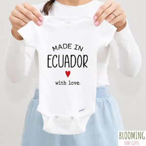 Made in Ecuador Baby Outfit, Pregnancy Announcement Bodysuit, Baby Reveal Clothing, Ecuador Baby Clothes, Size 0-3 Months
