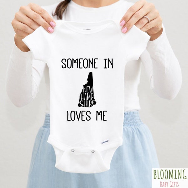 Someone In New Hampshire Loves Me Onesies®, New Hampshire Baby Gifts, Loved Baby Onesies®, Long Distance Baby Onesie®, Size 0-3 M