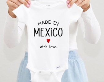 Made in Mexico Baby Outfit, Pregnancy Announcement Bodysuit, Baby Reveal Clothing, Mexico Baby Clothes, Size 0-3 Months