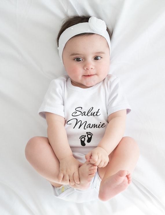 Salut Mamie Hola abuela French Onesie Anuncio de embarazo frances a la abuela Regalo frances Hola abuela Revelacion de embarazo Tamano 0 3 M Etsy Mexico