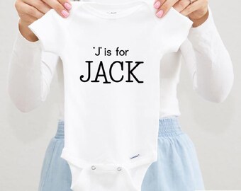 J Is For Jack Baby Bodysuit, Pregnancy Announcement Bodysuit, Pregnancy Reveal, Baby Shower Gift, Size 0–3 M