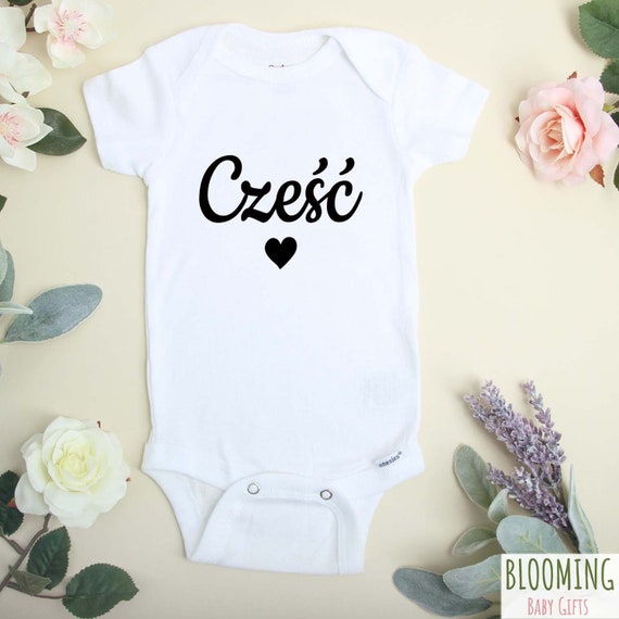Polish Onesie®, Cześć means hi/hello Polish Bodysuit, Polish