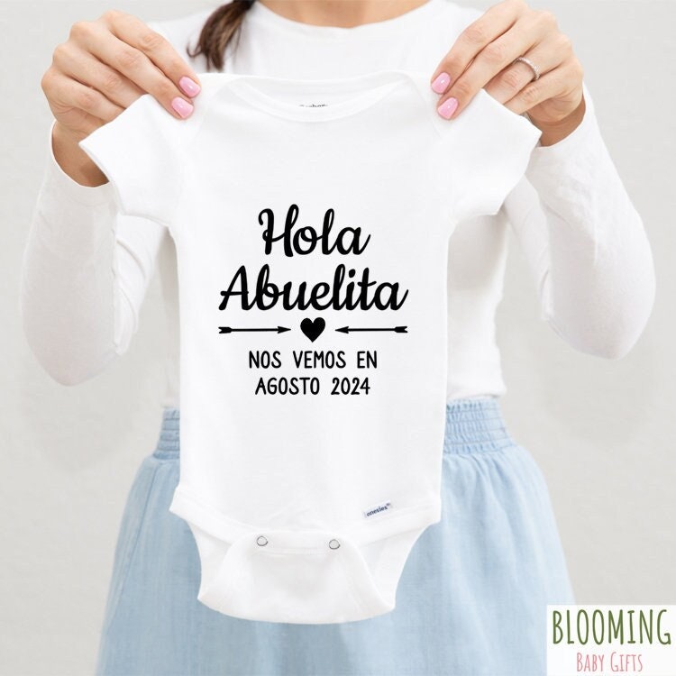 Hola Abuelita Onesie Anuncio de Embarazo en Espa ol Abuela