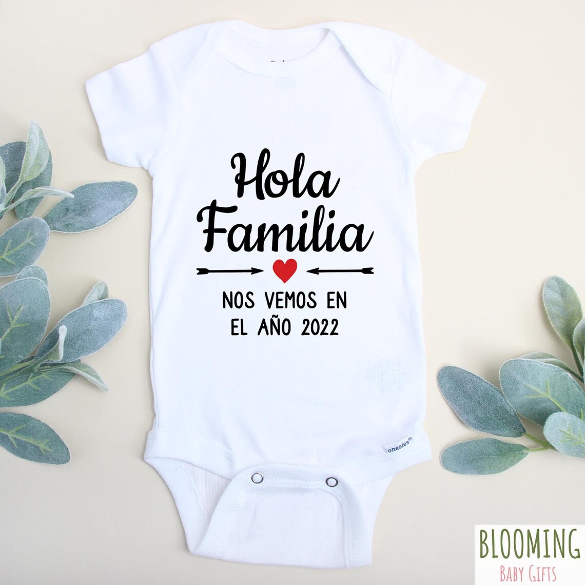 Hola Familia Onesie® Spanish Pregnancy Announcement Spanish Etsy