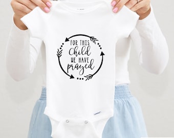 For This Child We Have Prayed Baby Bodysuit, IVF Baby Shower Gift, Pregnancy Announcement, Adoption Gift, Size 0-3 Months